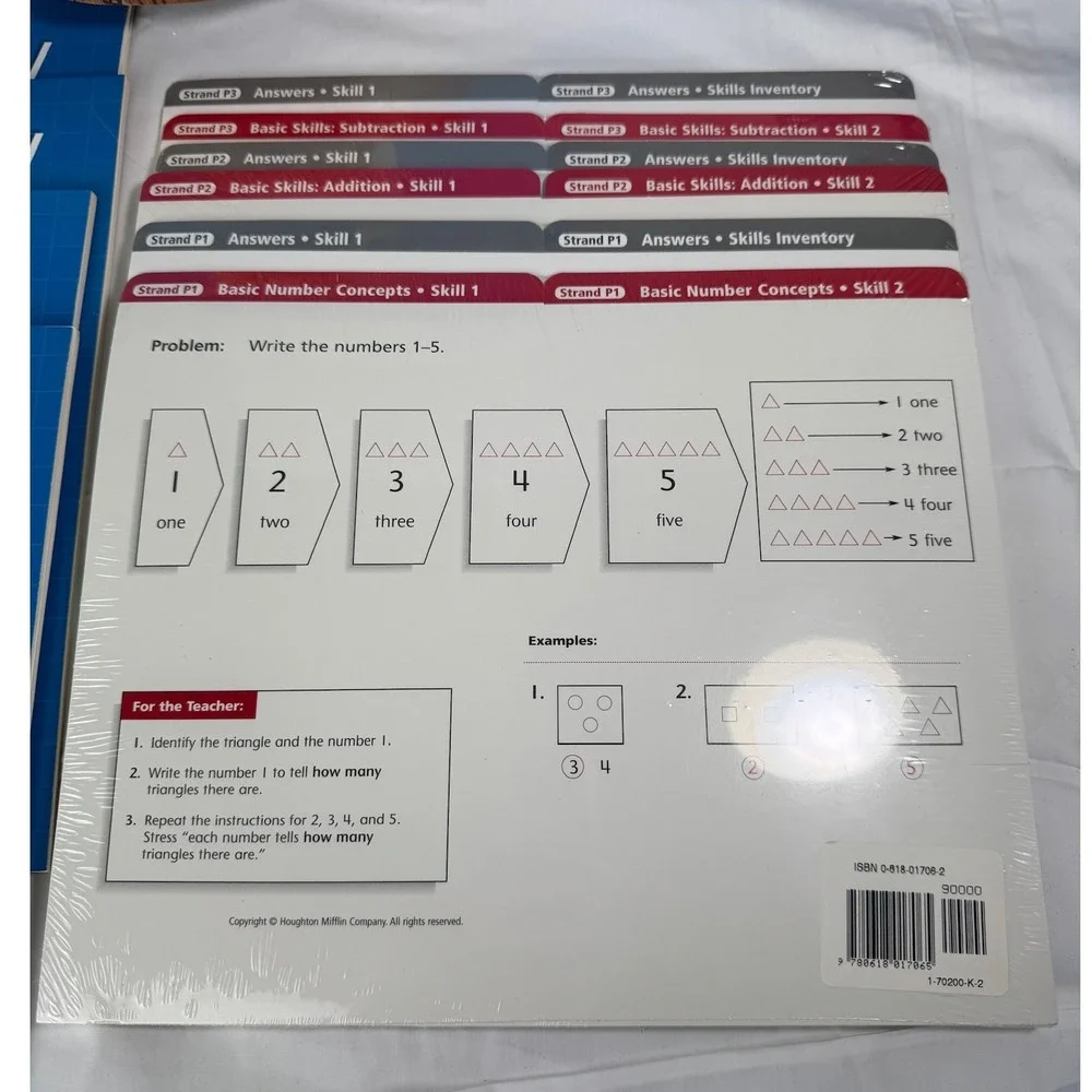 Houghton Mifflin Math Steps Computational Skills Tutorial Kit Levels 1-2 K-2 VTG